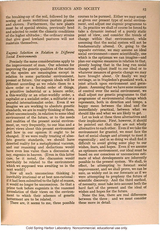 "Eugenics and Society" (The Galton Lecture given to the Eugenics Society), by Julian S. Huxley