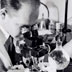Gallery 16:  George Beadle at work in his lab at Stanford.